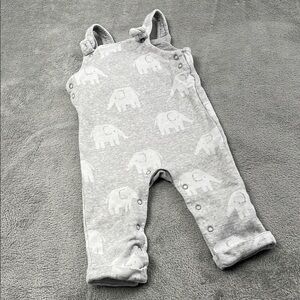 John Lewis 9-12 Months Gray Elephant Romper Dungaree